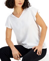 Thumbnail for your product : Nine West Women's Satin Tie-Back Flutter-Sleeve Top