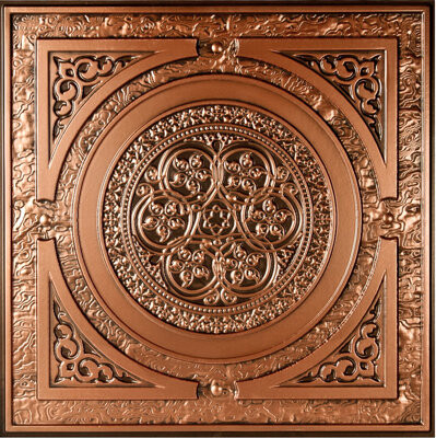 uDecor Montroy 1.98 ft. x 1.98 ft. Drop-in or Glue-Up Vinyl Ceiling Tile in Antique Copper