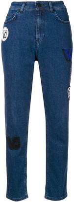 Versace Jeans Couture high waisted patch jeans
