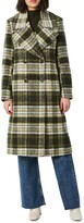 Thumbnail for your product : Bernardo Plaid Double Breasted Wool Blend Coat
