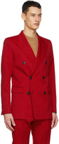 Thumbnail for your product : Ami Alexandre Mattiussi Red Wool Double-Breasted Blazer