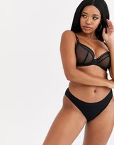 Thumbnail for your product : Curvy Kate Lifestyle fuller bust sheer mesh plunge bra in black