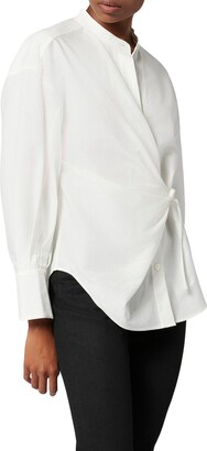 Equipment Renaux Side Tie Cotton & Silk Button-Up Shirt