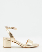 Thumbnail for your product : Le Château Faux Leather Open Toe Block Heel Sandal
