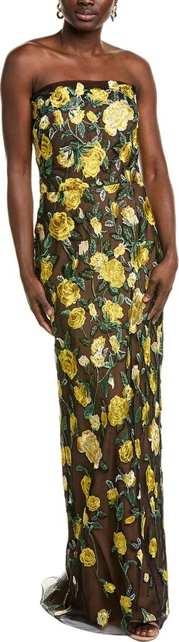 Marchesa Notte Roses Tulle Gown