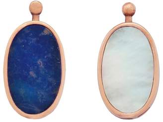 Mother of Pearl Marla Aaron Single Oval Lozenge with Lapis and Rose Gold