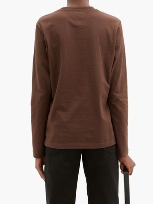 Bottega Veneta Sunrise Long-sleeved Cotton T-shirt - Dark Brown