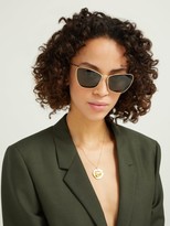 Thumbnail for your product : Celine Butterfly Metal Sunglasses - Green Gold