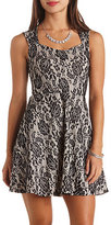 Thumbnail for your product : Charlotte Russe Keyhole Cut-Out Bonded Lace Skater Dress