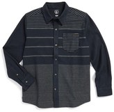 Thumbnail for your product : Volcom 'Strands' Stripe Flannel Shirt (Little Boys)