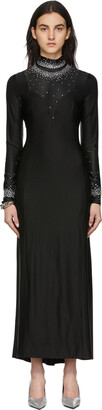 Rabanne Black Viscose Jersey Embroidered Long Dress