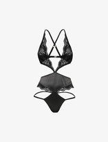 Thumbnail for your product : Muse By Coco De Mer Serena satin and lace bodysuit