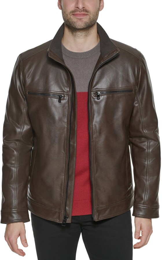calvin klein lambskin leather jacket
