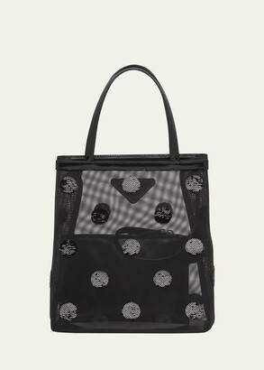 Tote Bag Negra Prada Borsa Tote Mini Con Paillettes Bolso