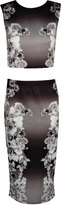 Thumbnail for your product : boohoo Evie Floral Border Crop Top & Midi Skirt Co-Ord Set