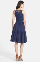 Thumbnail for your product : Cynthia Steffe 'Jett' Embellished Tiered Jacquard Midi Dress