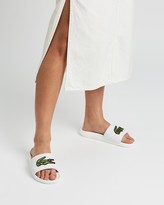 Thumbnail for your product : Lacoste Women's White Flat Sandals - Croco Slides - Women's - Size 4 at The Iconic