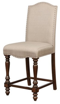 Linon Willow Counter Stool, Brown, 24.5 inch Seat Height