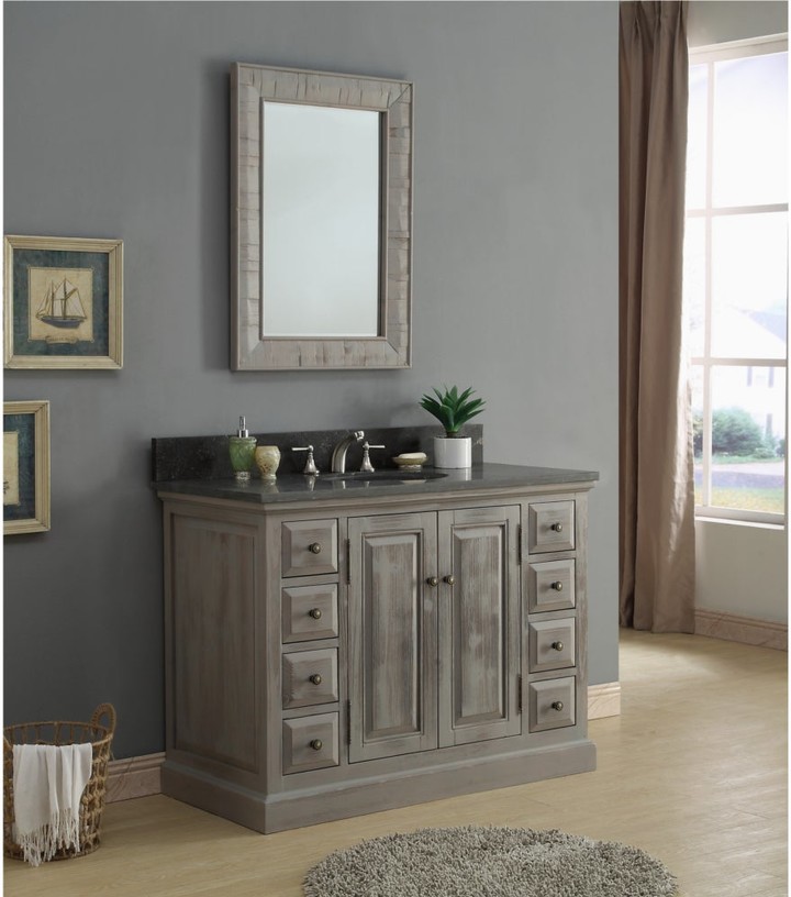 InFurniture Rustic Style 48inch Single Sink Bathroom Vanity with
