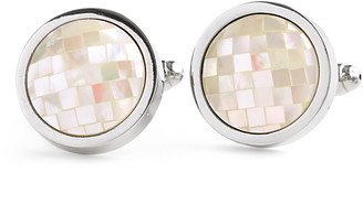 Johnston & Murphy Faceted Mother-of-Pearl Circle Cufflinks
