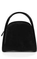 Thumbnail for your product : Stuart Weitzman Black Lizard Structured Zipper Closure Mini Toe Handbag