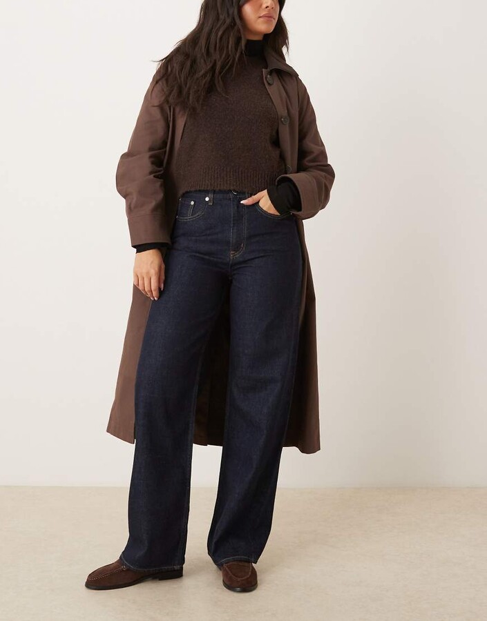 Arket Coral high waist relaxed leg jeans in dark-wash indigo blue rinse