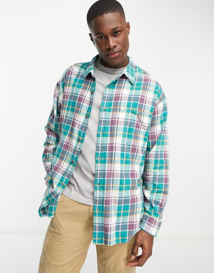 Levi's check shirt in green - ShopStyle