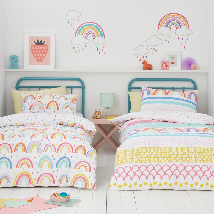 Dunelm Elements Rainbow Geometric 100% Cotton Duvet Cover and