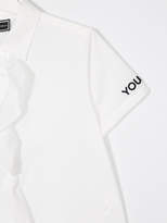 Thumbnail for your product : Versace Teeen ruffle-trimmed embroidered shirt