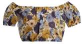 Thumbnail for your product : Lisa Marie Fernandez Leandra Floral Print Cotton Cropped Top - Womens - Cream Multi