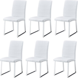 Hokku Designs Modern Kitchen Chairs With Faux Leather Seat Cushion & Backrest Upholstered Armless Side Chairs For Living Room