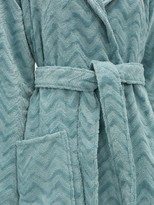 Thumbnail for your product : Missoni Home Rex Zigzag Hooded Cotton-terry Bathrobe - Light Blue