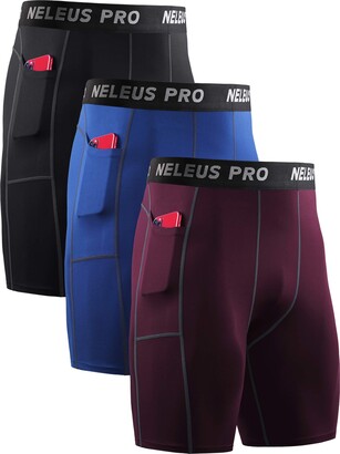NELEUS Men's Compression Short with Pocket Dry Fit Yoga Shorts Pack of 3 -  ShopStyle