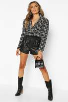 Thumbnail for your product : boohoo Boucle Double Breasted Cropped Blazer