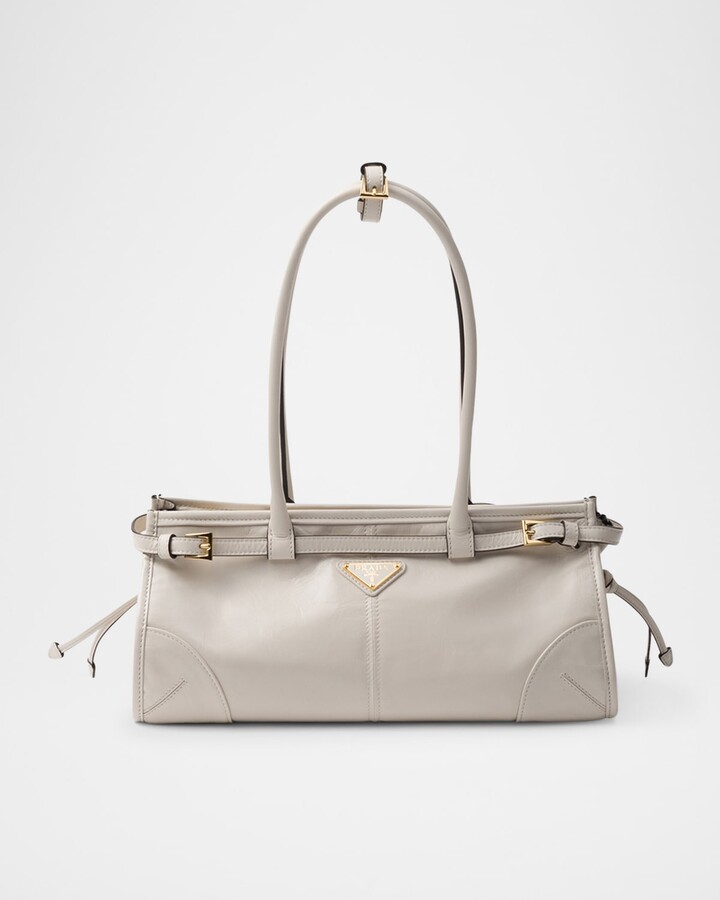 Prada Bonnie Medium East-West Leather Shoulder Bag