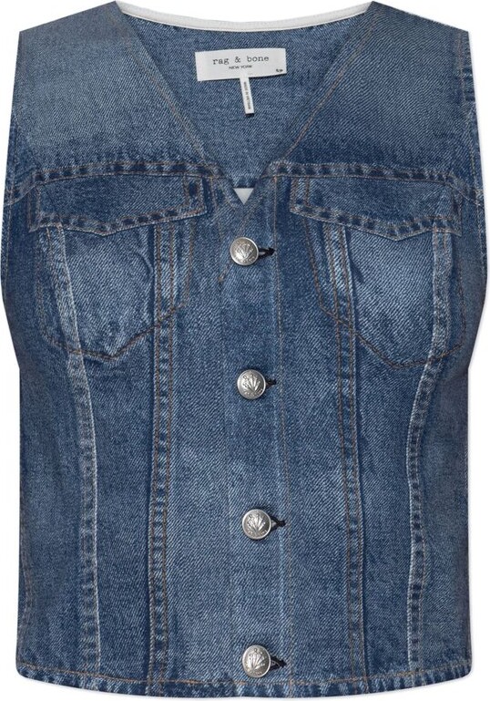 Rag & Bone Denim Vest Jacket