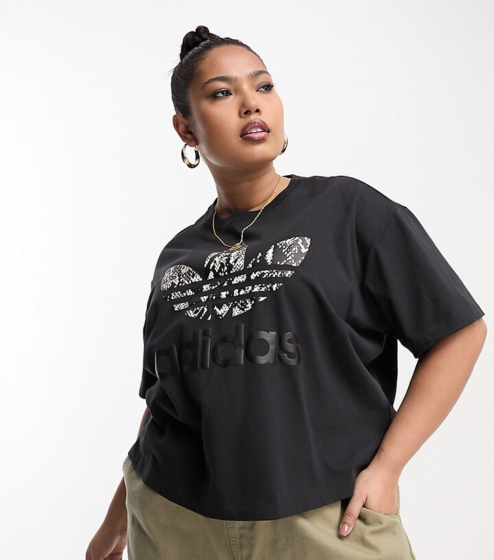 black ShopStyle - t-shirt Plus snake logo large and adidas print in