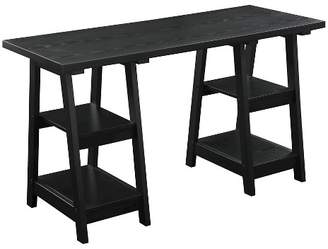 Johar Furniture Double Trestle Desk Black