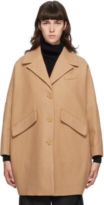 oversized tan wool coat
