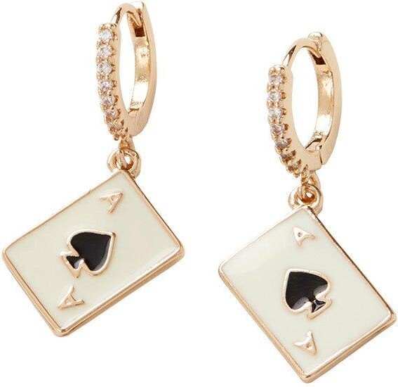 Fable England Enamel Ace of Spades Huggie Earrings ShopStyle