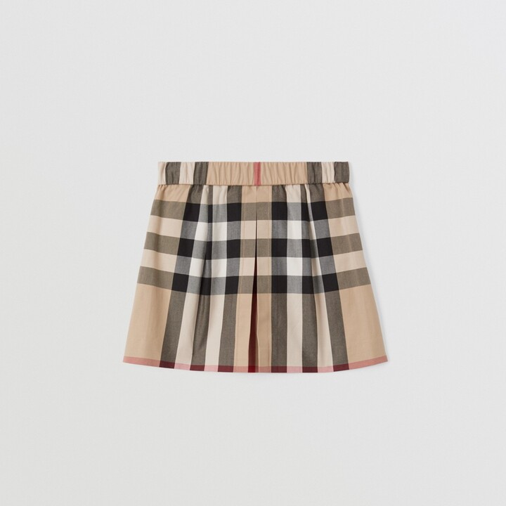 Burberry Childrens Check Stretch Cotton Pleated Skirt Size: 12M - ShopStyle
