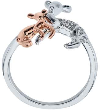 Ice Diamond Deer Ring in 10kt Rose Gold and Sterling Silver