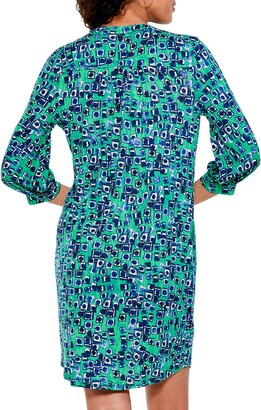 Nic+Zoe Picnic Geo Print Linen Blend Dress
