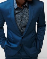 Thumbnail for your product : Express Extra Slim Blue Cotton Sateen Stretch Suit Jacket