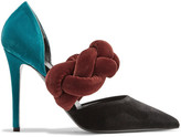 Thumbnail for your product : Marco De Vincenzo Color-block Braided Velvet Pumps