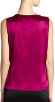 Thumbnail for your product : St. John Liquid Satin Pleated-Front Shell
