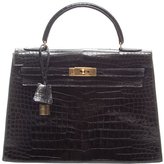 Thumbnail for your product : Hermes Pre-Owned Black Prorsus Crocodile 32cm Kelly Bag