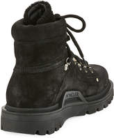 Thumbnail for your product : Moncler Egide Suede Hiking Boot with Shearling Trim, Black