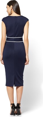 New York and Company Contrast-Belt Sheath Dress - 7th Avenue