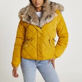 Thumbnail for your product : River Island Womens Yellow quilted puffer coat